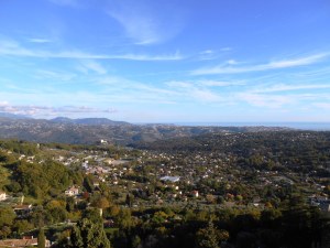 The panorama over Nice, the Var valley and the Baie des Anges from Saint Jeannet village