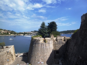 The thick defensive walls of the Villefranche Citadel